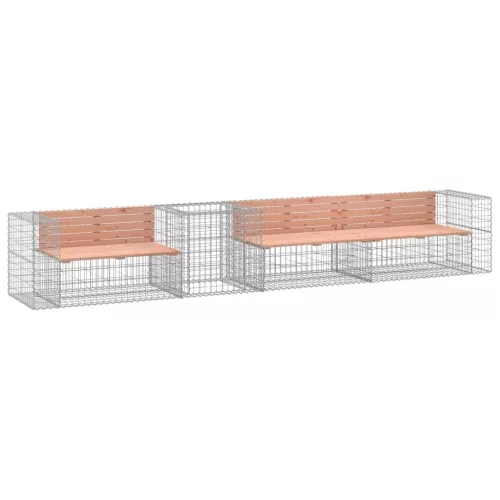  tömör duglászfenyő kerti pad gabion kosárral