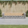  tömör fenyőfa gabion kerti pad 287x71x65,5 cm