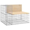  tömör fenyőfa gabion kerti pad 287x71x65,5 cm