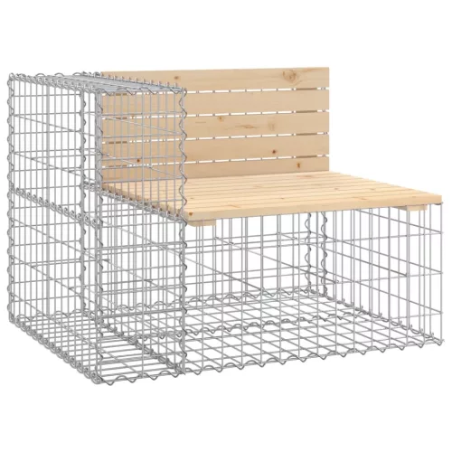  tömör fenyőfa gabion kerti pad 287x71x65,5 cm