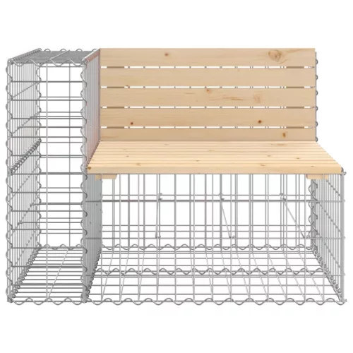  tömör fenyőfa gabion kerti pad 287x71x65,5 cm