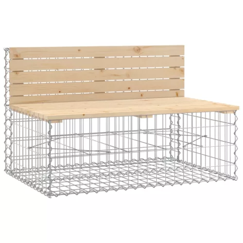  tömör fenyőfa gabion kerti pad 287x71x65,5 cm