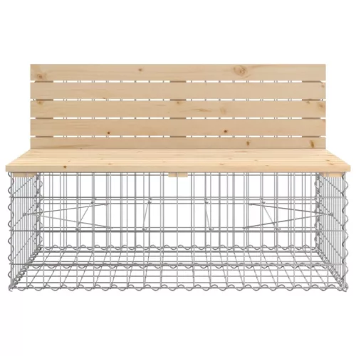  tömör fenyőfa gabion kerti pad 287x71x65,5 cm