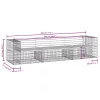  tömör fenyőfa gabion kerti pad 287x71x65,5 cm