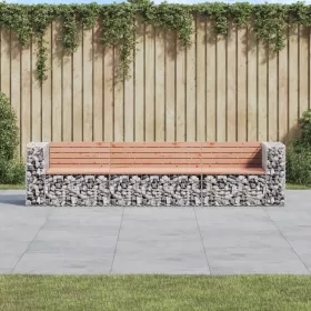  tömör duglászfenyő gabion kerti pad 287x71x65,5 cm