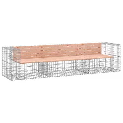  tömör duglászfenyő gabion kerti pad 287x71x65,5 cm