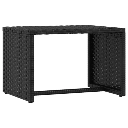  2 db fekete polyrattan napágy asztallal