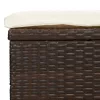  barna polyrattan napozóágy összecsukható tetővel 213x63x97 cm