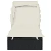  fekete polyrattan napozóágy összecsukható tetővel 213x63x97 cm