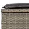  szürke polyrattan napozóágy összecsukható tetővel 213x63x97 cm
