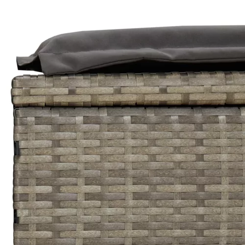  szürke polyrattan napozóágy összecsukható tetővel 213x63x97 cm