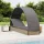 szürke polyrattan napágy kerek tetővel 211 x 57 x 140 cm