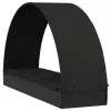  fekete polyrattan napágy kerek tetővel 211 x 57 x 140 cm