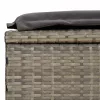  kétszemélyes szürke polyrattan napozóágy párnákkal