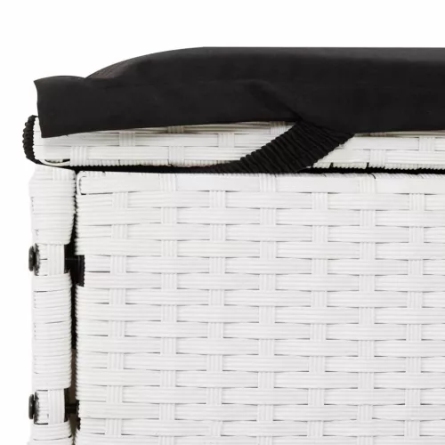  kétszemélyes fehér polyrattan napozóágy párnákkal