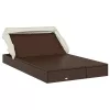  2 személyes barna polyrattan napágy tetővel 213 x 118 x 97 cm