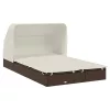  2 személyes barna polyrattan napágy tetővel 213 x 118 x 97 cm