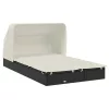  2 személyes fekete polyrattan napágy tetővel 213 x 118 x 97 cm