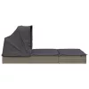  2 személyes szürke polyrattan napágy tetővel 213 x 118 x 97 cm