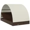  2 személyes barna polyrattan napágy kerek tetővel 211x112x140cm