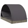  2 személyes szürke polyrattan napágy kerek tetővel 211x112x140