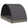  2 személyes szürke polyrattan napágy kerek tetővel 211x112x140