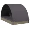  2 személyes szürke polyrattan napágy kerek tetővel 211x112x140