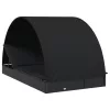  2 személyes fekete polyrattan napágy kerek tetővel 213x118x97cm