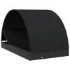  2 személyes fekete polyrattan napágy kerek tetővel 213x118x97cm