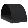  2 személyes fekete polyrattan napágy kerek tetővel 213x118x97cm