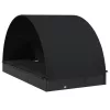  2 személyes fekete polyrattan napágy kerek tetővel 213x118x97cm