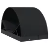  2 személyes fekete polyrattan napágy kerek tetővel 213x118x97cm