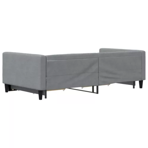  világosszürke kihúzható szövet heverő fiókokkal 100 x 200 cm
