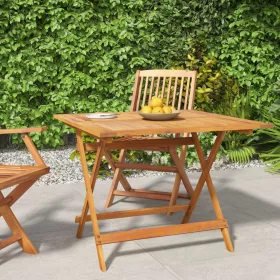    tömör akácfa összecsukható kerti asztal 90 x 90 x 75 cm