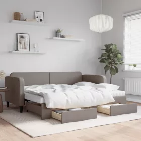    tópszínű kihúzható bársonyheverő fiókokkal 80 x 200 cm