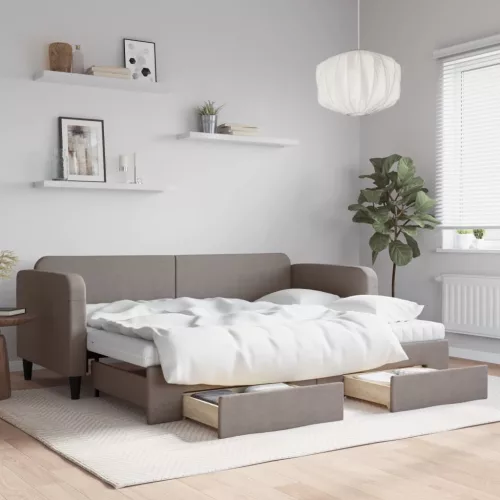  tópszínű kihúzható bársonyheverő fiókokkal 80 x 200 cm