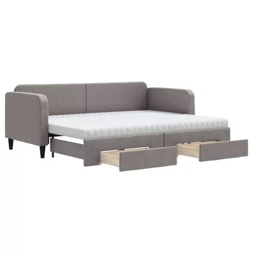  tópszínű kihúzható bársonyheverő fiókokkal 80 x 200 cm