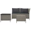  3 részes szürke polyrattan kerti ülőgarnitúra párnákkal