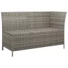  3 részes szürke polyrattan kerti ülőgarnitúra párnákkal