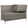  3 részes szürke polyrattan kerti ülőgarnitúra párnákkal