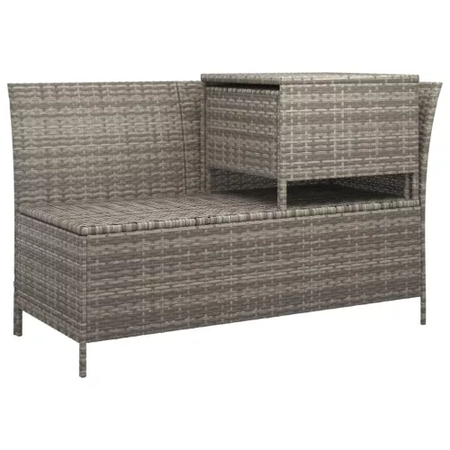  3 részes szürke polyrattan kerti ülőgarnitúra párnákkal