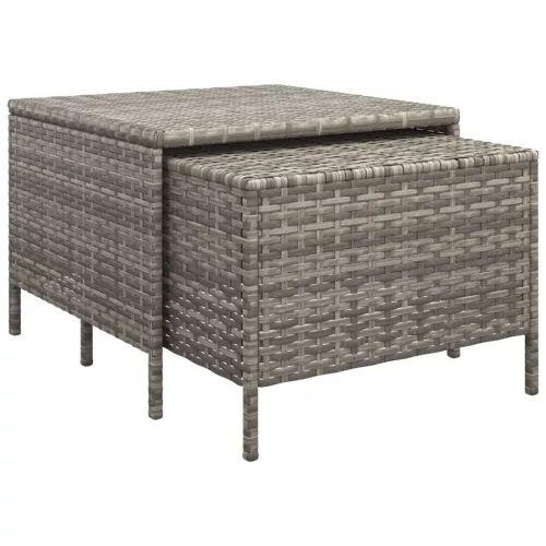  3 részes szürke polyrattan kerti ülőgarnitúra párnákkal