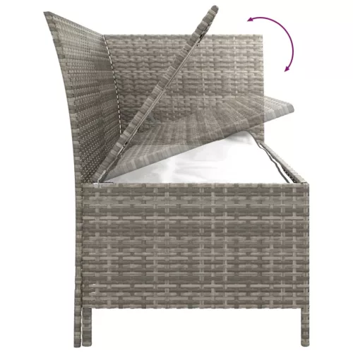  3 részes szürke polyrattan kerti ülőgarnitúra párnákkal