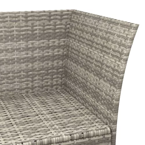  3 részes szürke polyrattan kerti ülőgarnitúra párnákkal