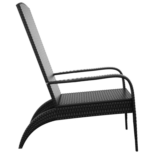  fekete polyrattan kerti adirondack szék