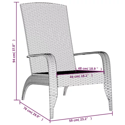  szürke polyrattan kerti adirondack szék