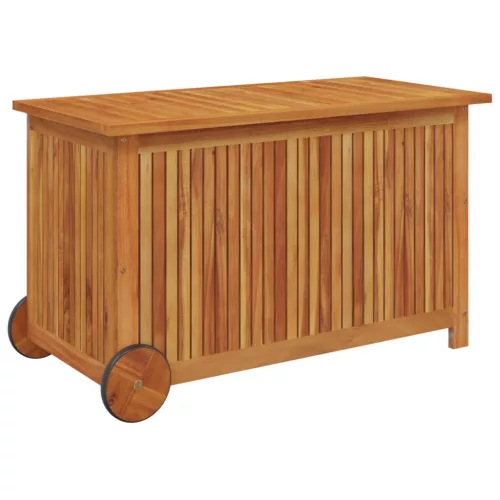  tömör akácfa kerti tárolóláda kerekekkel 90 x 50 x 58 cm