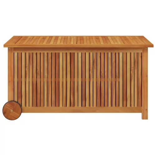  tömör akácfa kerti tárolóláda kerekekkel 113 x 50 x 58 cm
