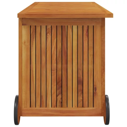  tömör akácfa kerti tárolóláda kerekekkel 113 x 50 x 58 cm