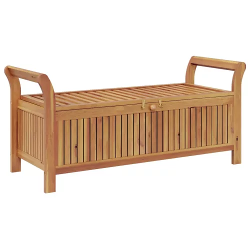  tömör akácfa tárolópad párnával 126 cm